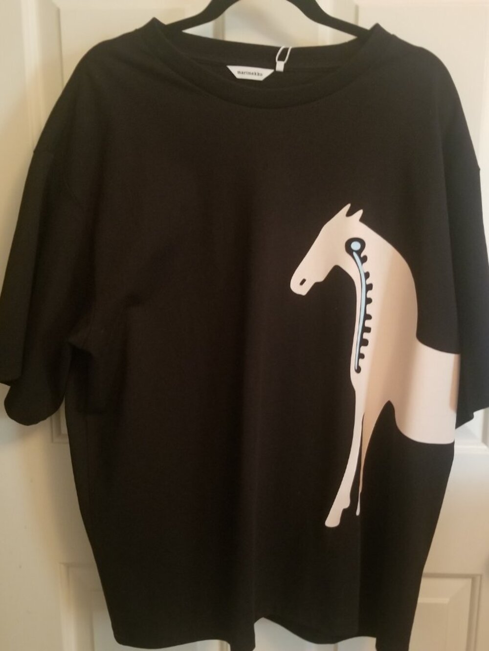 MARIMEKKO Helmihopia Musta Tamma shirt NWT XL